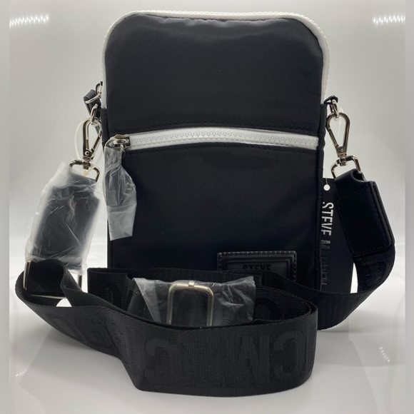 Steve Madden Handbags - Black White Nylon Crossbody Bag Adjustable Bag